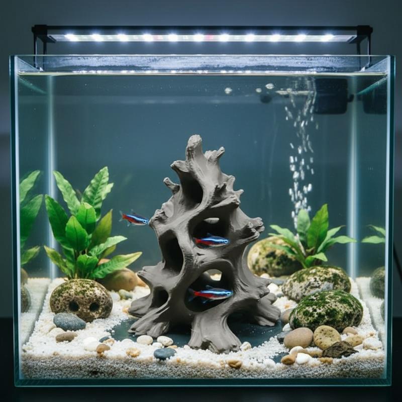 كهف أسماك خشبي متعدد الثقوب مخ - مراجعة Aquarium Driftwood وسعره