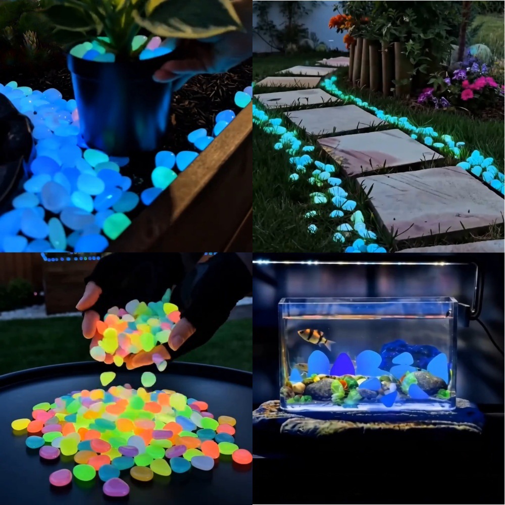 حصى ملونة مضيئة في الظلام لتزي - مراجعة Aquarium Plant Light وسعره