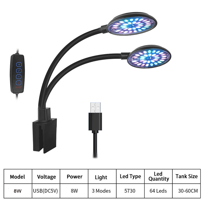 USB حوض السمك مصباح ليد خزان ا - مراجعة Aquarium Plant Light وسعره